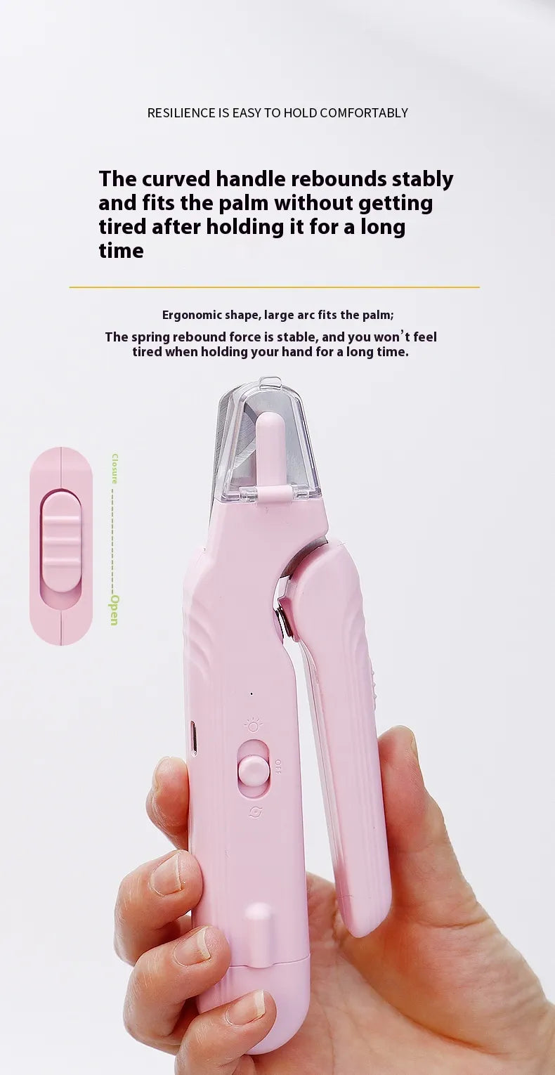 2 In 1 Pet Nail Clippers With Led Light Dog Cat Special Blood Line Scissors Multifunction Animals Paw Nail Trimmer Pet Supplies